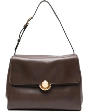Furla Circular-detail leather backpack - Marrón