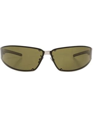 Saint Laurent Racer Sonnenbrille Mit Rahmenlosem Metallgestell - Grün