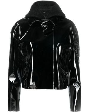 1017 ALYX 9SM High-Shine Pvc Cropped Moto Jacket - Black