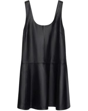 Stand Studio Thalia A-Line Leather Mini Dress - Black