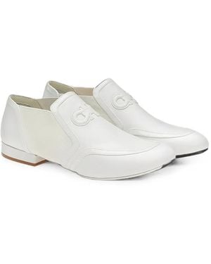 Ferragamo Elasticated Side Panel Loafers - White