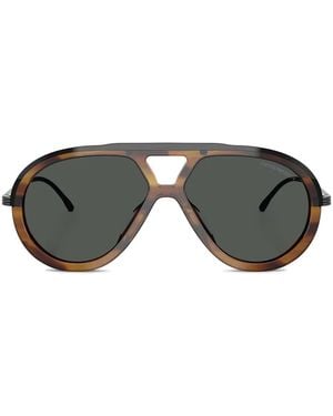 Emporio Armani パイロット サングラス - ブラウン