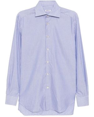 Kiton Stripe-Printed Shirt - Purple