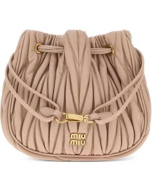 Miu Miu Matelassé leather mini bag - Natur