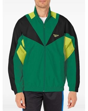 Reebok Logo-Embroidered Bomber Jacket - Green
