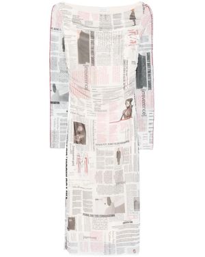Patrizia Pepe Abito Midi Con Stampa - Bianco