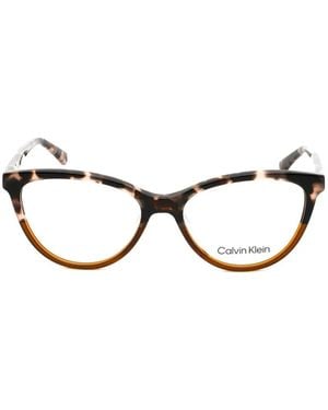 Calvin Klein Tortoiseshell-Effect Cat-Eye Glasses - Black