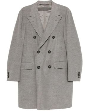 Canali Double-Breasted Wool Coat - Gray