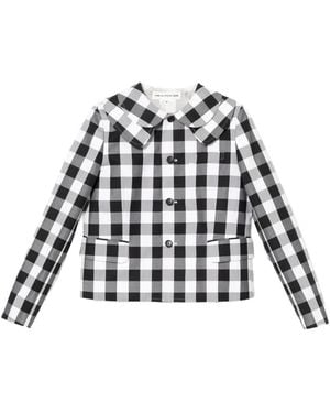Comme des Garçons Gingham Collared Jacket - White