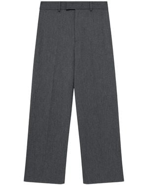 MSGM Pinstripe-Pattern Pressed-Crease Trousers - Grey