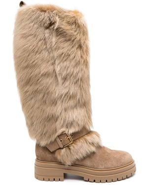 Gianvito Rossi Panelled-Design Boots - Natural