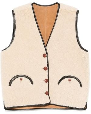 Blazé Milano Button-Fastening Shearling Gilet - Natural