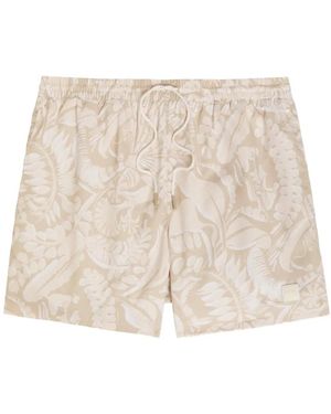 BOSS Swim Trunks With Allover Print - Natural