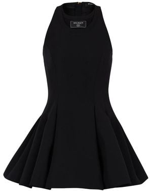 Balmain Virgin Wool Mini Dress - Black