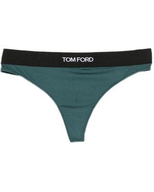 Tom Ford Logo-Waistband Thong - Green