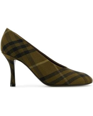 Burberry チェック パンプス - グリーン