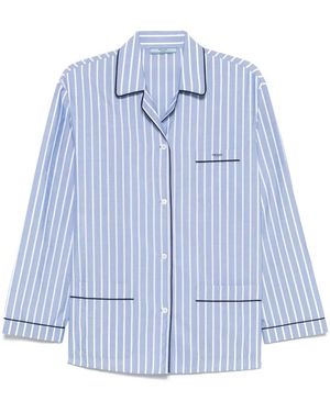 Prada Cotton Striped Button-Up - Blue