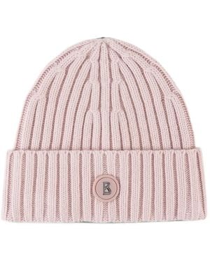 Bogner Bony Logo-Patch Beanie Hat - Pink