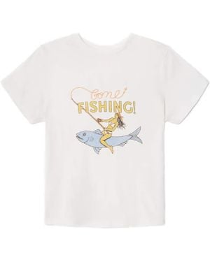 RE/DONE Boyfriend Fishing T-Shirt - White