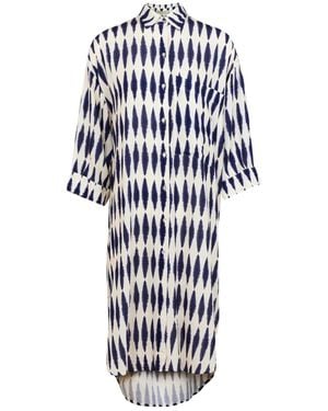 Lenny Niemeyer Formentera Chemisier-Print Shirt Dress - White