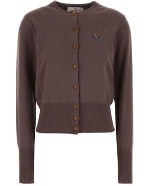 Vivienne Westwood Cropped Cardigan With Button-Down Front - Brown