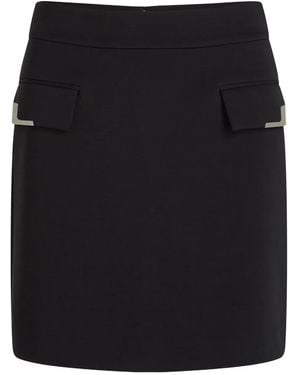 KARL LAGERFELD Flap-Pocket Mini Skirt - Black