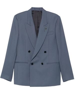Lardini Double-Breasted Wool Jacket - Blue