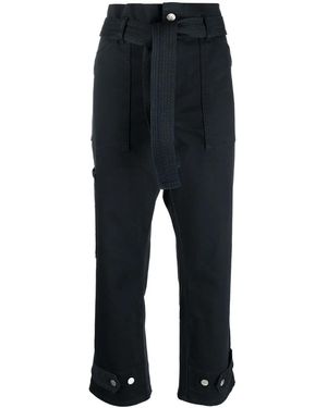 P.A.R.O.S.H. Cropped Paperbag-Waist Pants - Blue