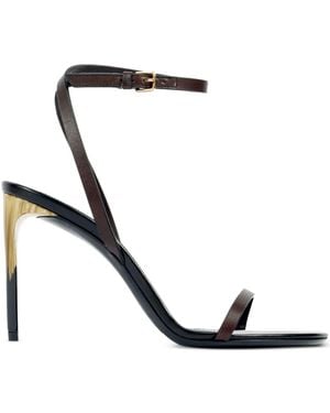 Saint Laurent Sandalias con tira en el tobillo - Blanco