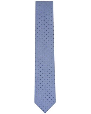 Canali Spring Patterned Silk Tie - Blue