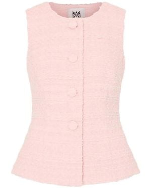 MILLY Bryn Tweed Vest - Pink