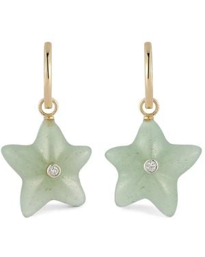 Mateo Starfish Jade Hoop Earrings - Green