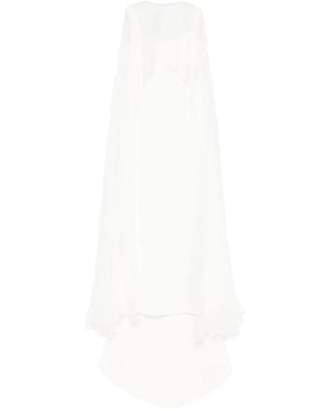 Atu Body Couture Detachable-Cape Maxi Dress - White
