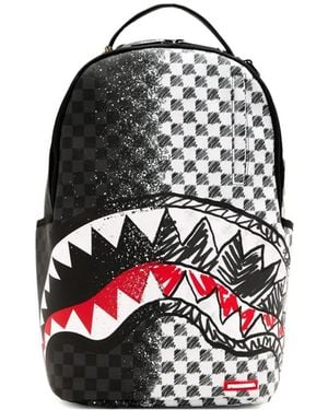Sprayground Shark-Tooth Check Backpack - White