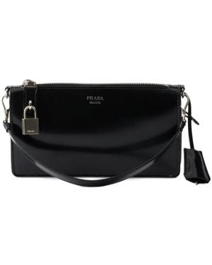 Prada Mini Clutch Aus Leder - Schwarz
