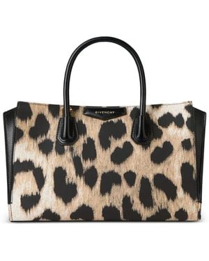Givenchy Kleine Antigona Catchall Tasche Aus Leopardenjacquard - Schwarz