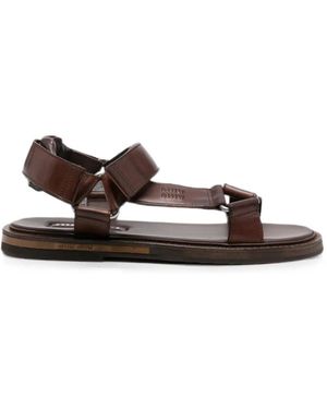 Miu Miu Touch-Strap Leather Sandals - White
