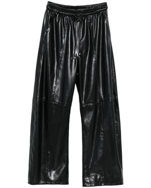 Isabelle Blanche Drawstring Wide-Leg Pants - Black