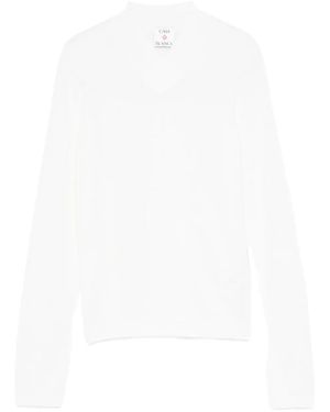 CASABLANCA V-neck long-sleeve t-shirt - Weiß