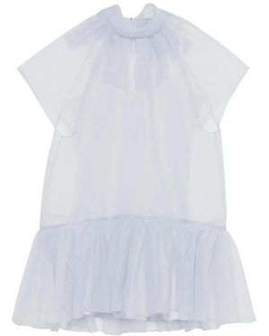 Jonathan Simkhai Robe Courte Beaux À Volants Superposés En Organza - White