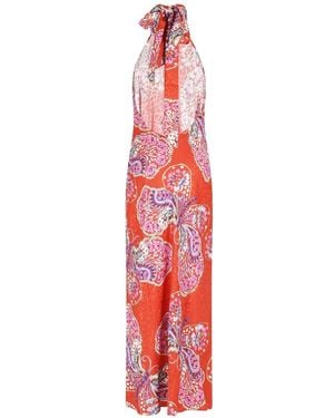 RIXO London Vestido Midi Maura En Jacquard - Rojo