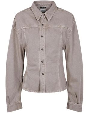 Haikure Button-Detailed Cotton Shirt - Gray