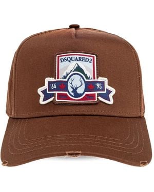 DSquared² Logo-Patch Cap - Brown