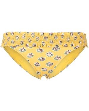 Tory Burch Costa-Print Hipster Bikini Bottoms - Yellow