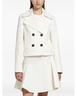 Burberry Chaqueta Corta De Algodón - Blanco