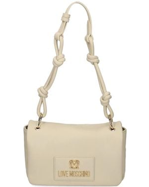 Love Moschino Sac Porté Épaule À Plaque Logo - Natural