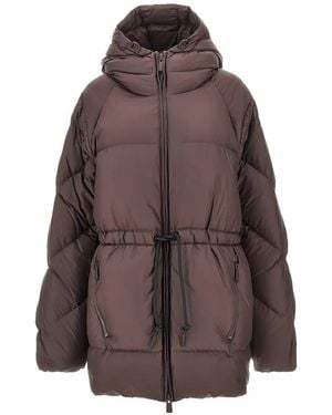 Bacon Quilted Hooded Puffer Jacket - Brown