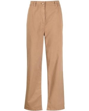 Burberry Branley Straight-Leg Cotton Trousers - Natural
