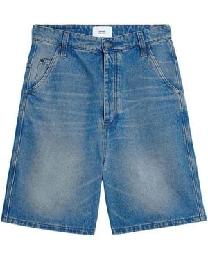 Ami Paris Alexフィット デニムショーツ - ブルー