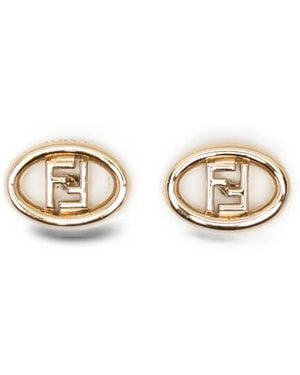 Fendi O'Lock Stud Earrings - Metallic